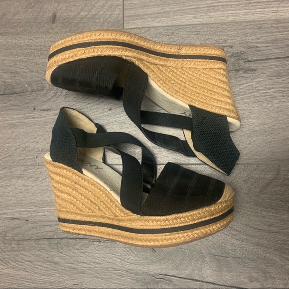 DKNY Patricia Criss Cross espadrille wedges in 8 - Picture 3 of 5